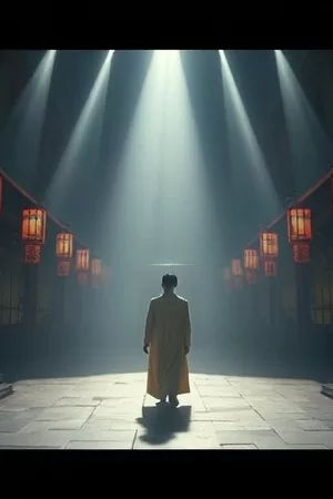 《风筝误线》竖版海报，屋顶上的风筝骨架与缠绕的线轴