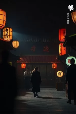 《雾港来信》竖版海报，雨夜码头与一只锈迹斑驳的铁皮箱